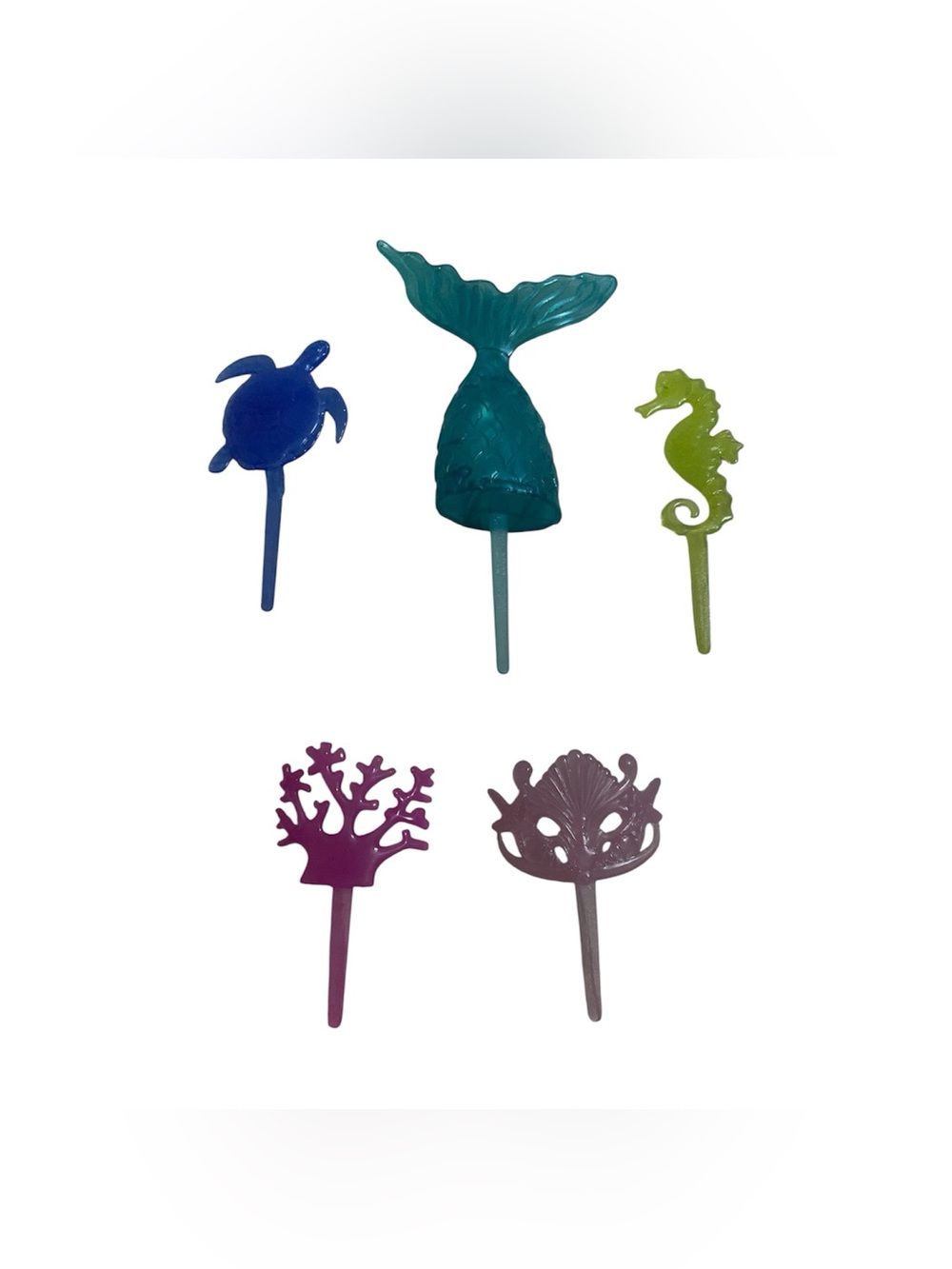 Pastel Mermaid Cake Toppers 5 Piece Set